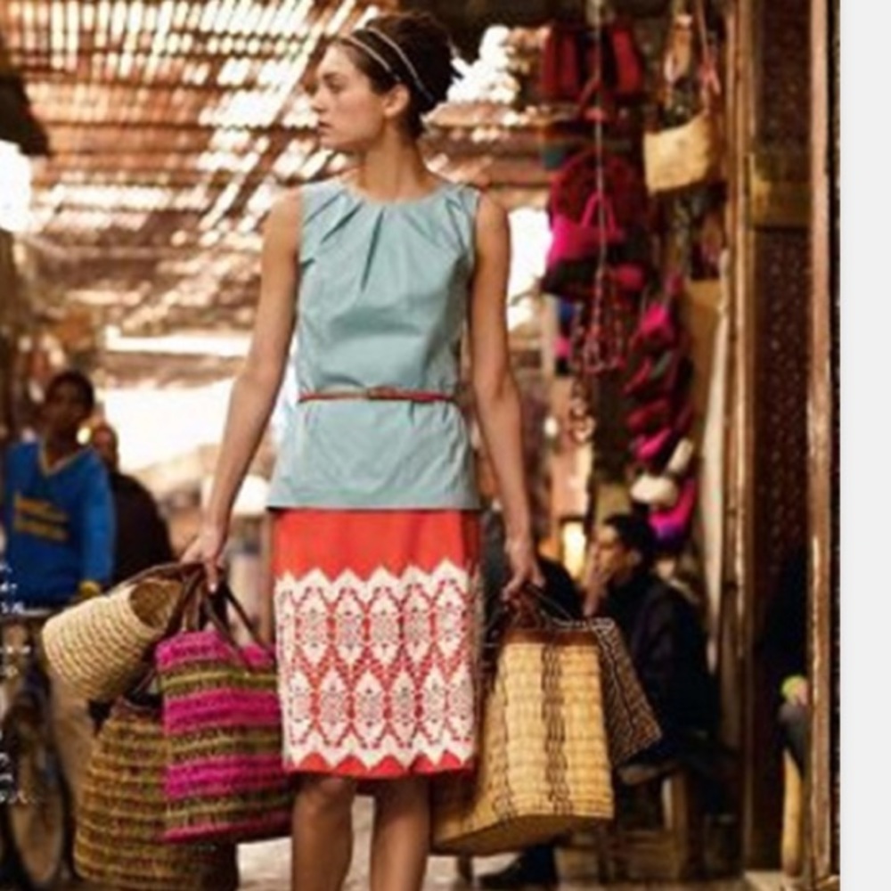 Anthropologie Floreat Walled City Lace Trim Skirt